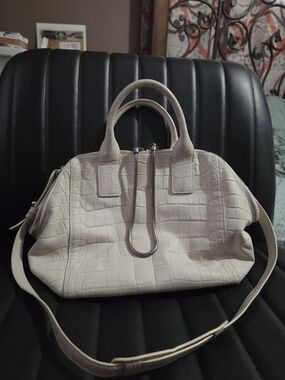 Alexander Wang Jamie Chastity Satchel Bag White Croc